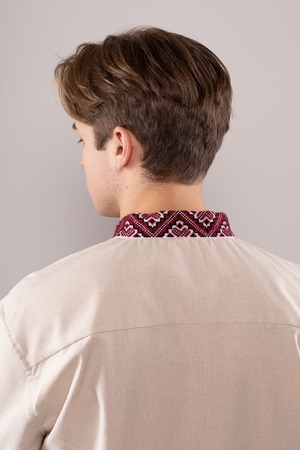 ウクライナ刺繍ヴィシヴァンカ　クロスステッチ手刺繍　Lサイズ　メンズ