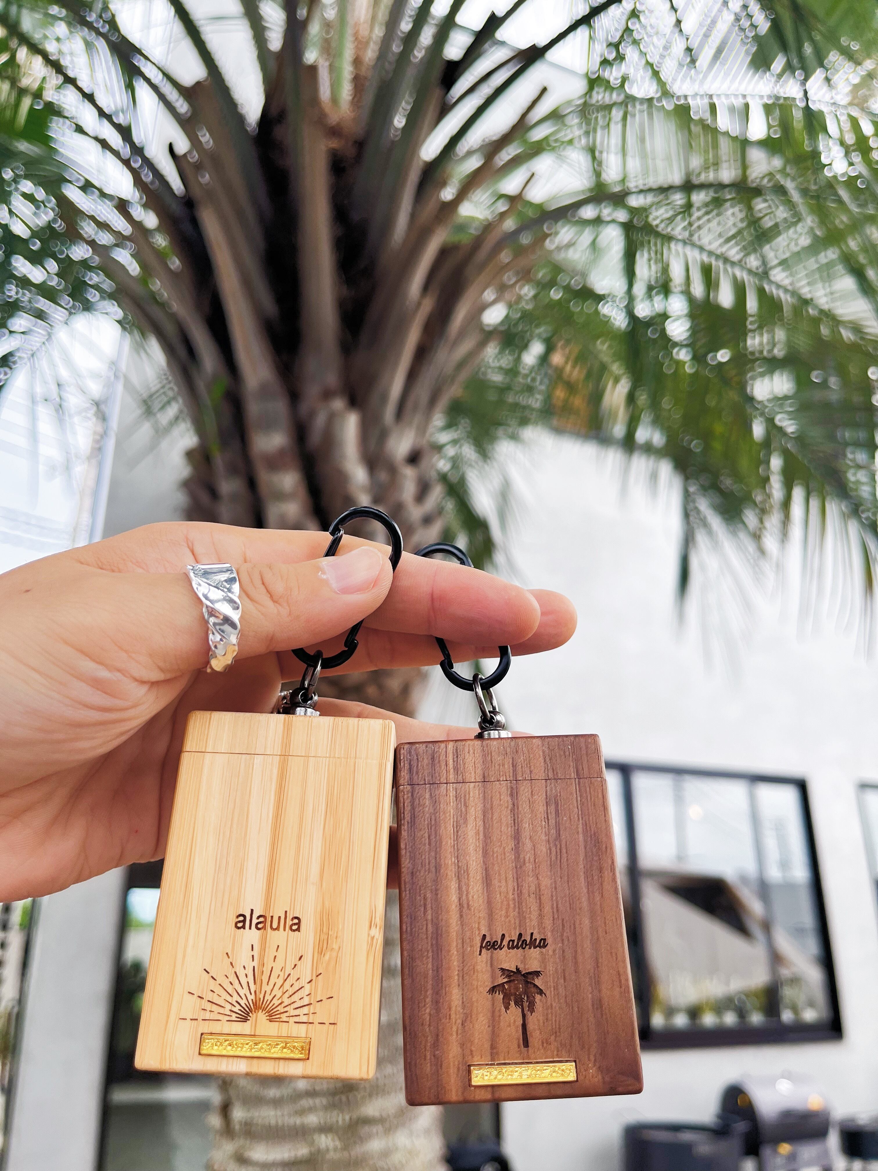 Wood portable ash tray | ALOHA GLASS