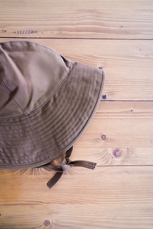 【1950s, Deadstock】"SNCF" Brown Oiled Cotton Rail Road Hat