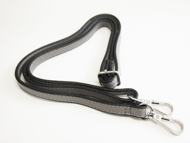 ショルダーストラップ ショルダーベルト 単体 牛革 1.0cm幅 レザーストラップ 73〜127cm長さ調節可能 金具シルバー ショルダーストラップ