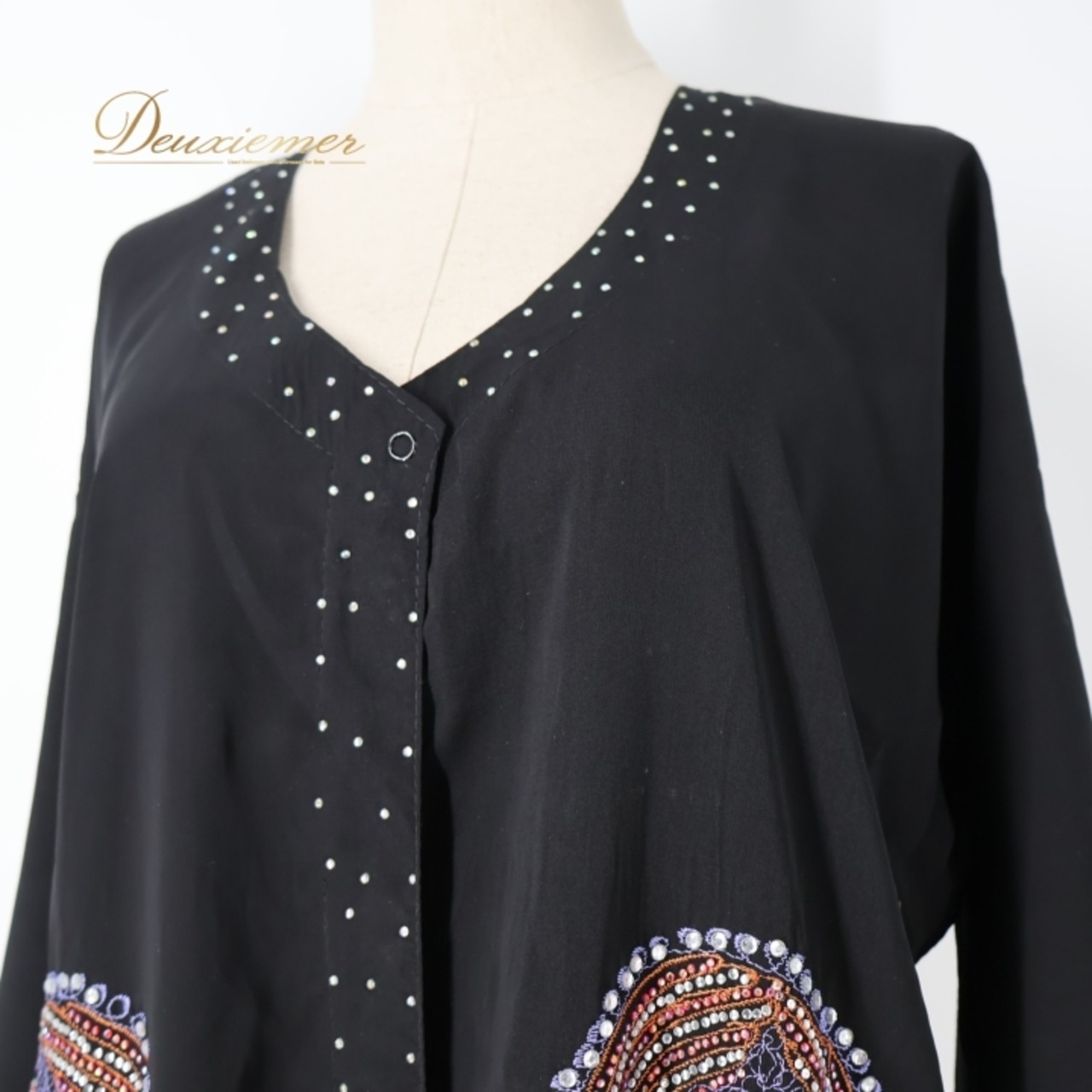 ベリーダンス 衣装 ガラベーヤ ブラック系 カフタン 黒 赤 紫 刺繍 ラインストーン 星 キラキラ ボタン 羽織り ダンス衣装 イベント ステージ 長袖 民族舞踏 レッド系 パープル系