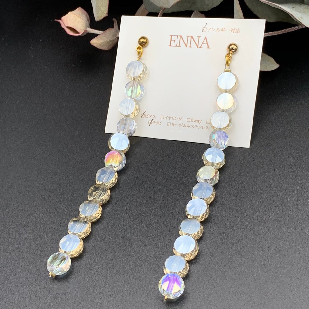 クリアロングピアス | CARA handmade