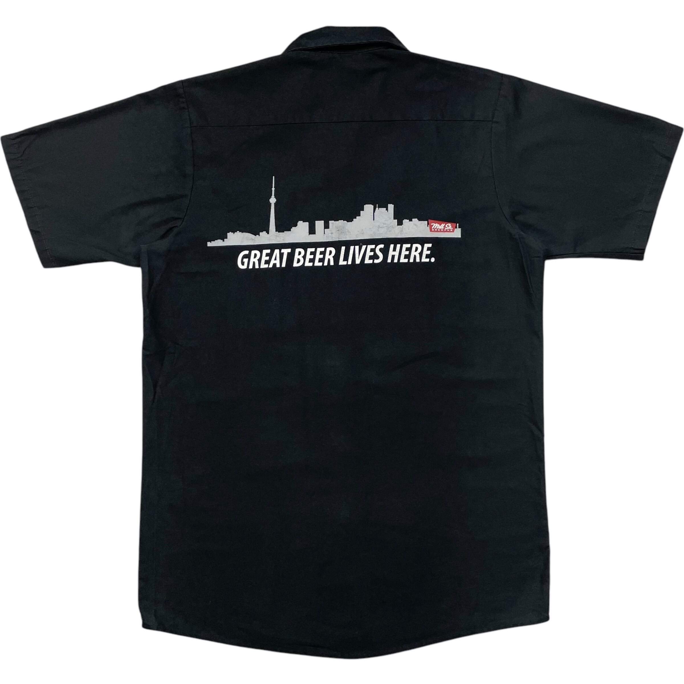 《M》 REDKAP レッドキャップ ワークシャツ 半袖シャツ 企業ロゴ バックプリント ブラック no.6549