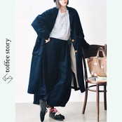 【2color】バックスタイルもチャーミング♡:ピュアコットンのコーデュロイロングコート i0498