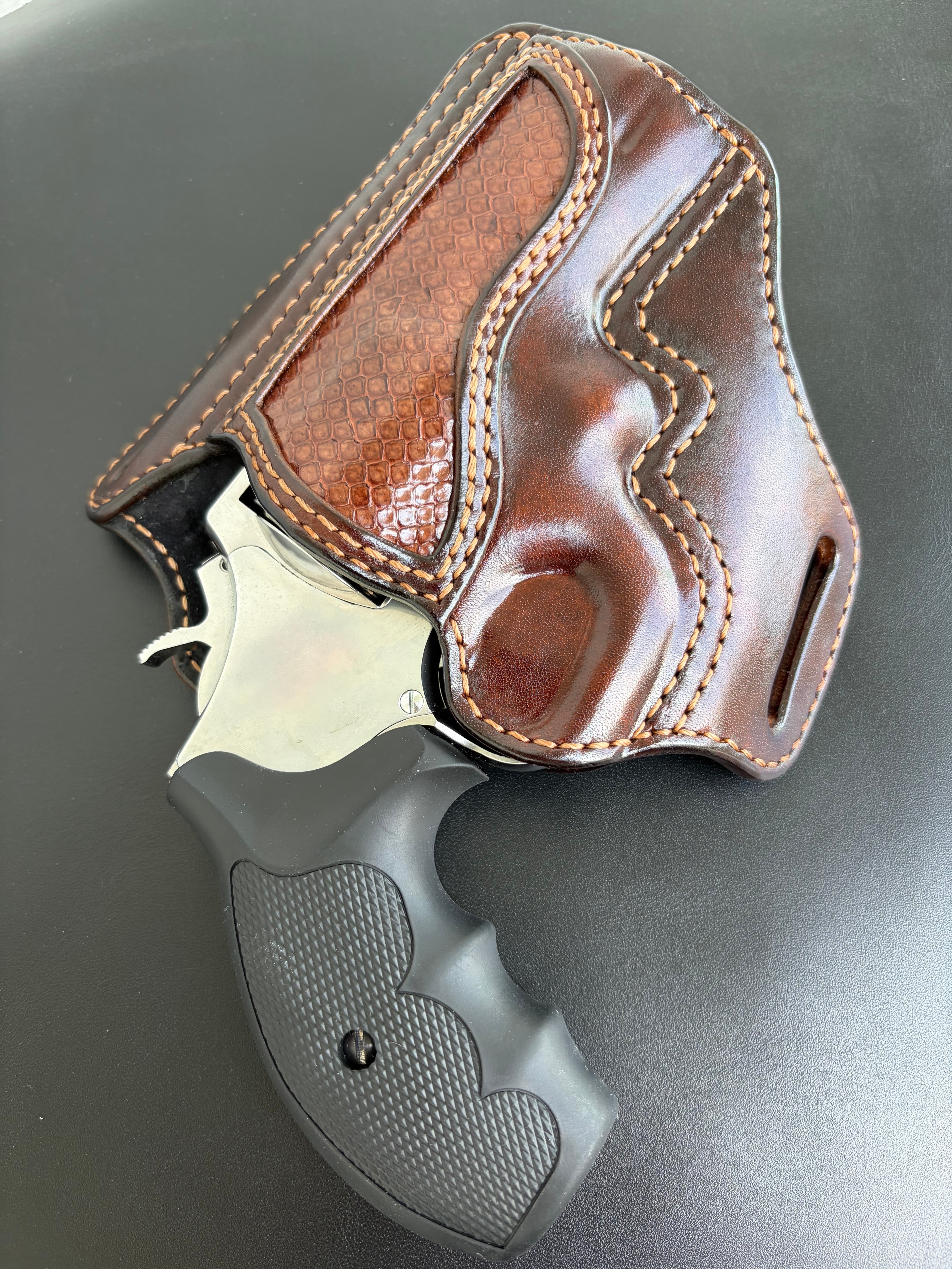 K Flame 3inch pancake leather holster Python | 黒沼興業