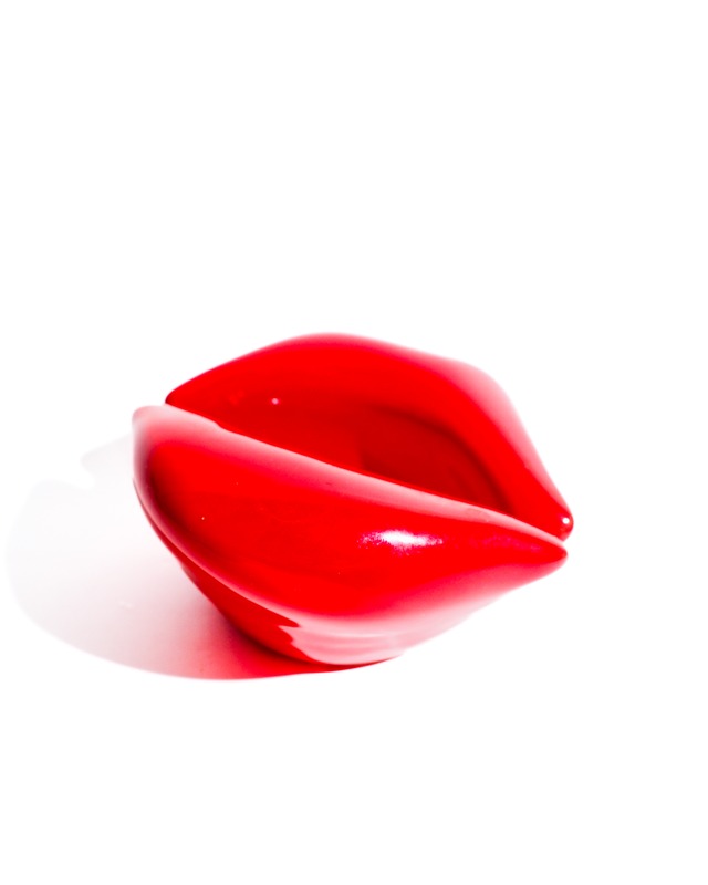 Ceramic Lip-Shaped Trinket Box