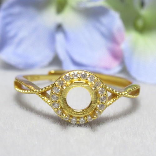 5㎜ CZフレーム ミルフロー リング台 S925  YG