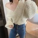 ニット セーター レディース ラップニット ざっくり ニット オーバーサイズ オフショルダー ぼかしカラー Vネック 秋 冬 韓国 ファッション カジュアル ニット セーター レディース ラップニット