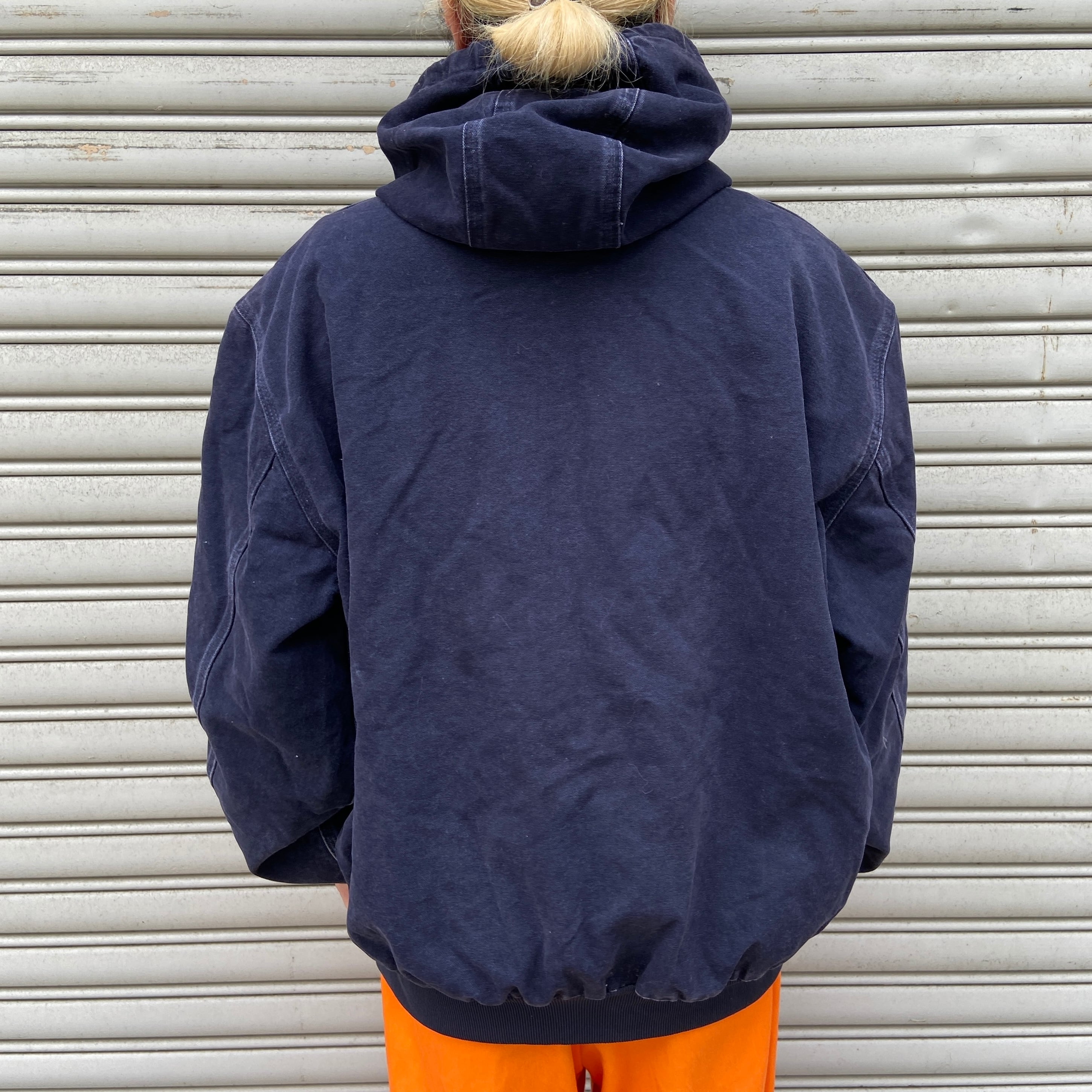 Carhartt 00s アクティブスウェットジャケット　フーディー 紺 L. 00s carhartt アクティブジャケット パーカー紺 XL フェード | 古着屋 Uan