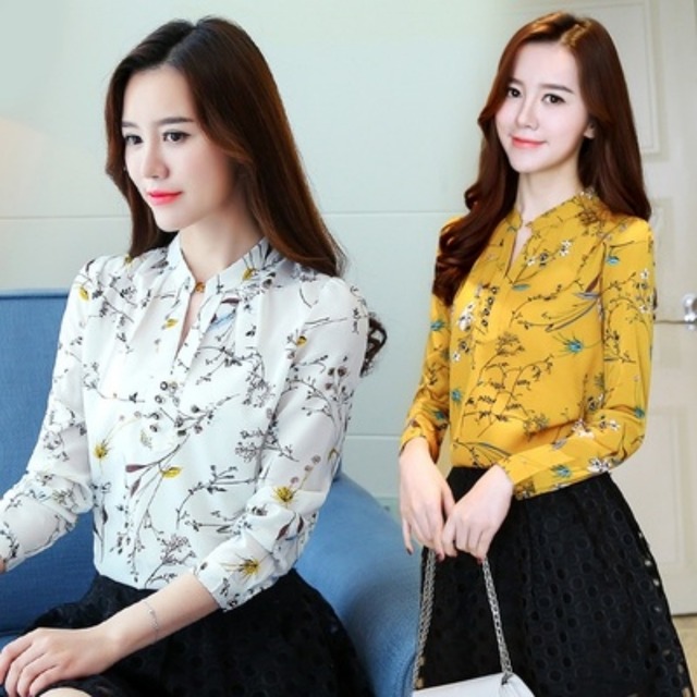 トップス レディース 送料無料 8色展開 ブラウス シャツ 柄シャツ 柄物 クルーネック Vネック 長袖 ロングスリーブ フロントボタン 花柄 フラワー ボタニカル柄 小花柄 ストライプ シックシンストライプ 子持ち縞 縞模様 ブラック イエロー ホワイト ブルー ピンク フェミニン 上品 エレガント 抜け感 こなれ感 おしゃれ お洒落 きれいめ 大人可愛い 大人女子 個性的 存在感 オフィス ビジネス OL 通勤 学生 通学 春服 夏服 秋服 冬服 オールシーズン シーズンレス 着回し 普段使い 新作