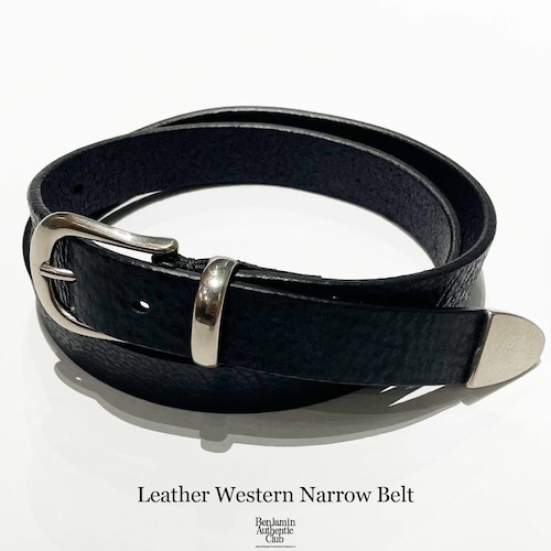 Benjamin Authentic Club Leather Narrow Western Belt Benjamin Authentic Club Leather Narrow Western Belt