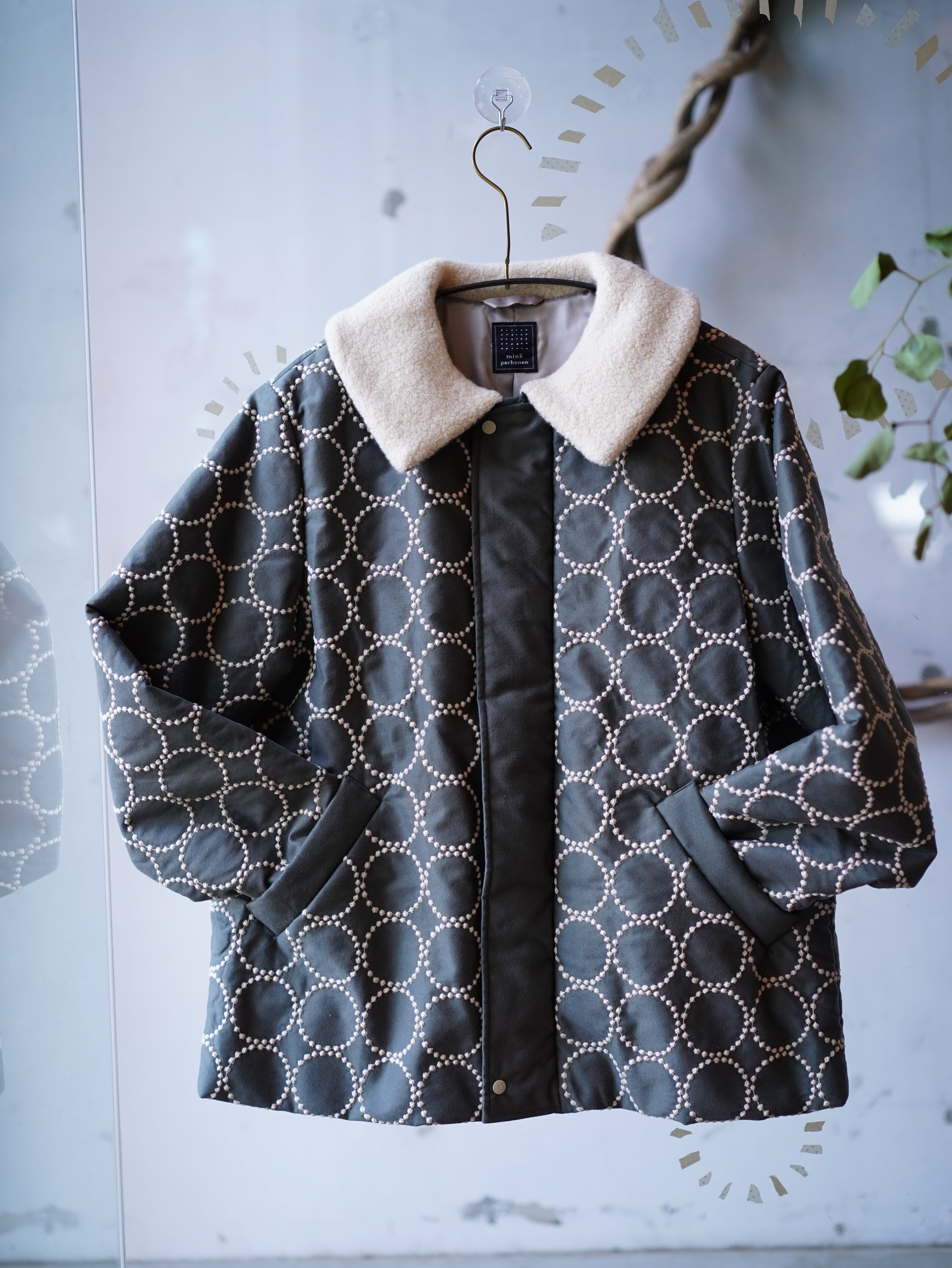 〈 mina perhonen 25AW 〉 tambourine / ADA6082PD / gray / 160cm