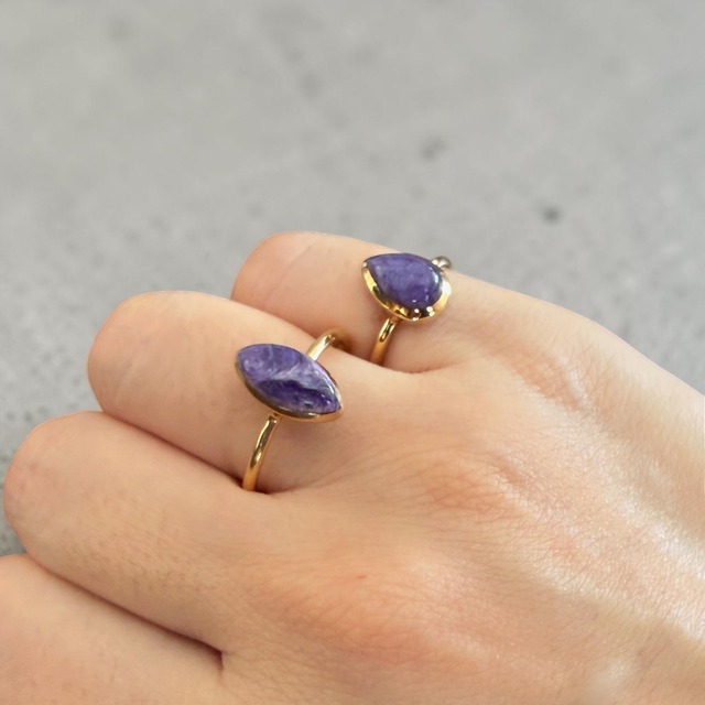 charoite ring 【gold】＜9号/18号＞　※1点のみ