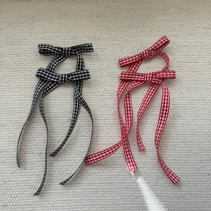 2set check ribbon hair clip【 2color 】No.Z057