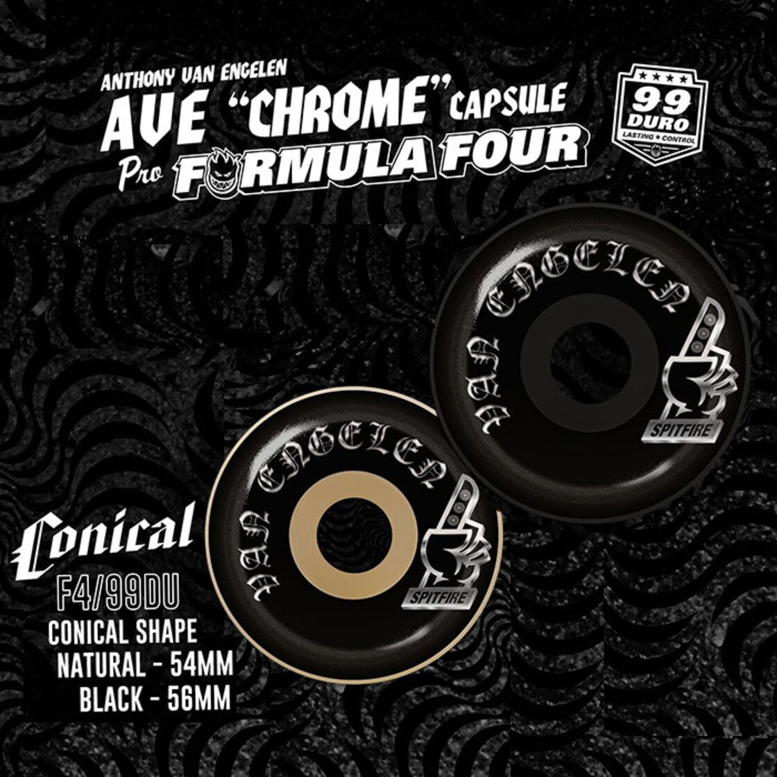 SPITFIRE F4 99D AVE CHROME CONICAL 54 56mm NATURAL BLACK ウィール 