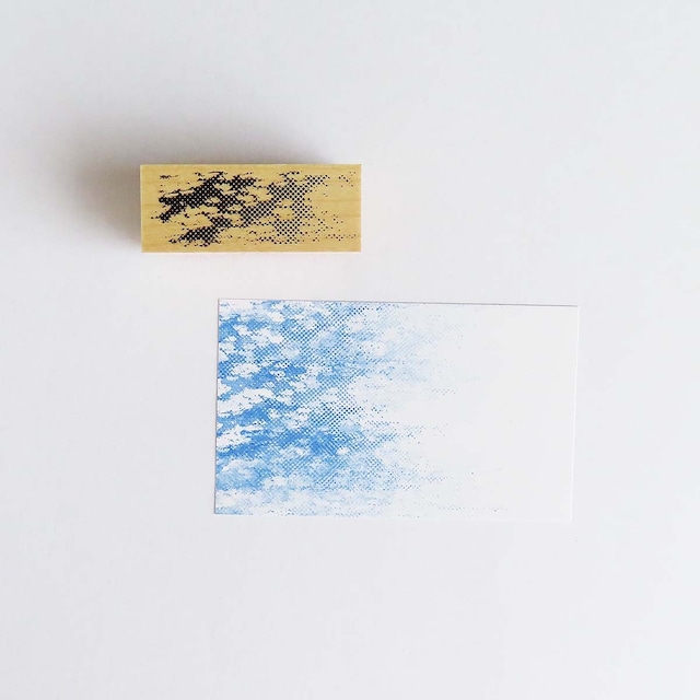 切り取った空のスタンプ はんこ 雲 ひつじ雲 344