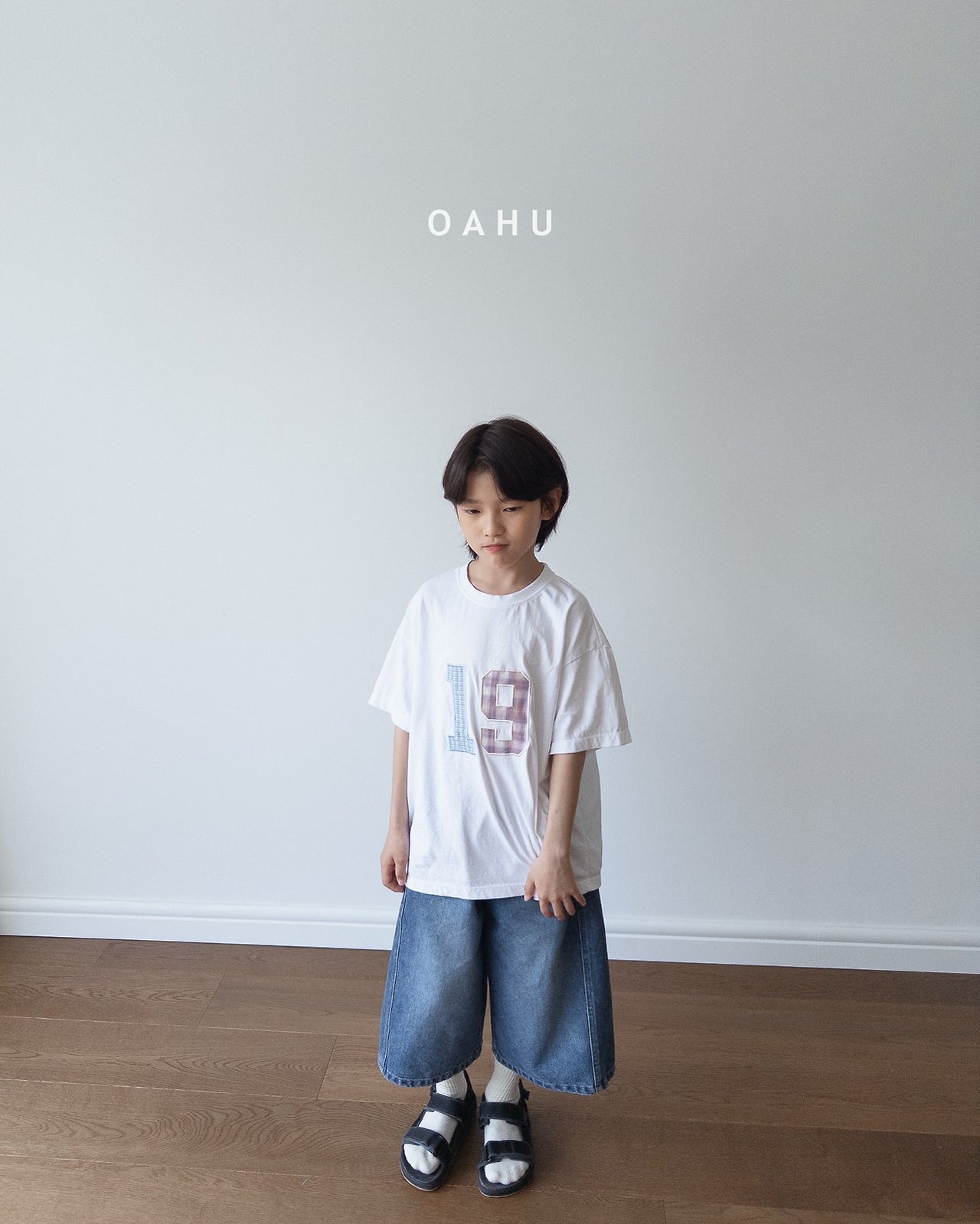[OAHU] Checkered patch tee / [오아후] 체크패치티