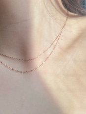 【人気セット 】1mm glitter× Fine petal necklace