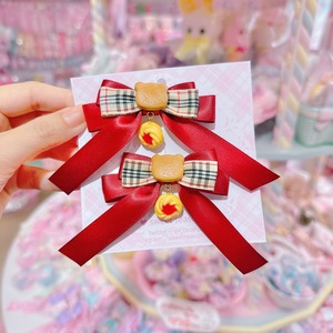 【C8】13-1みつあみリボンツインヘアクリップ