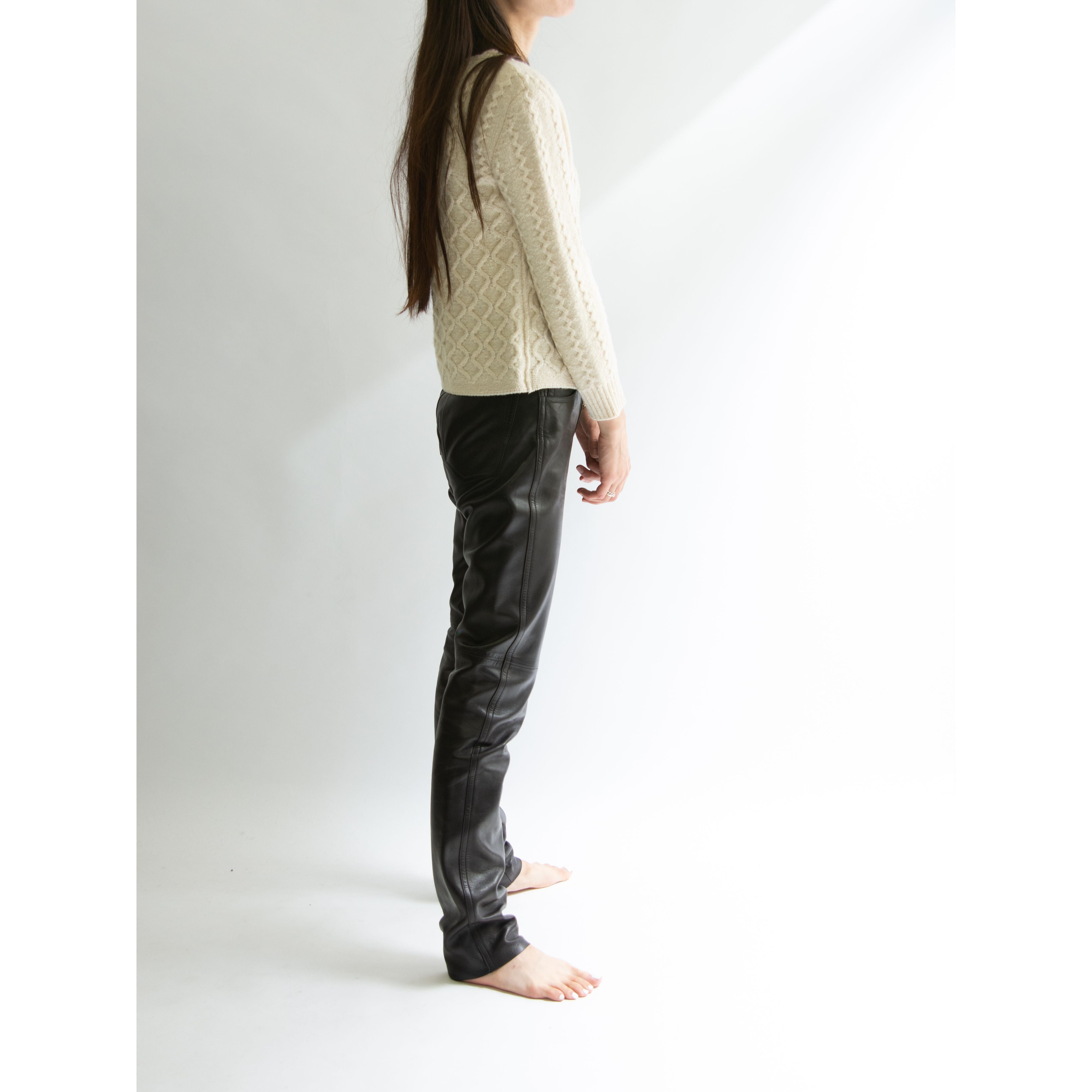 agnes b.Made in France sheepskin leather pantsアニエスベー