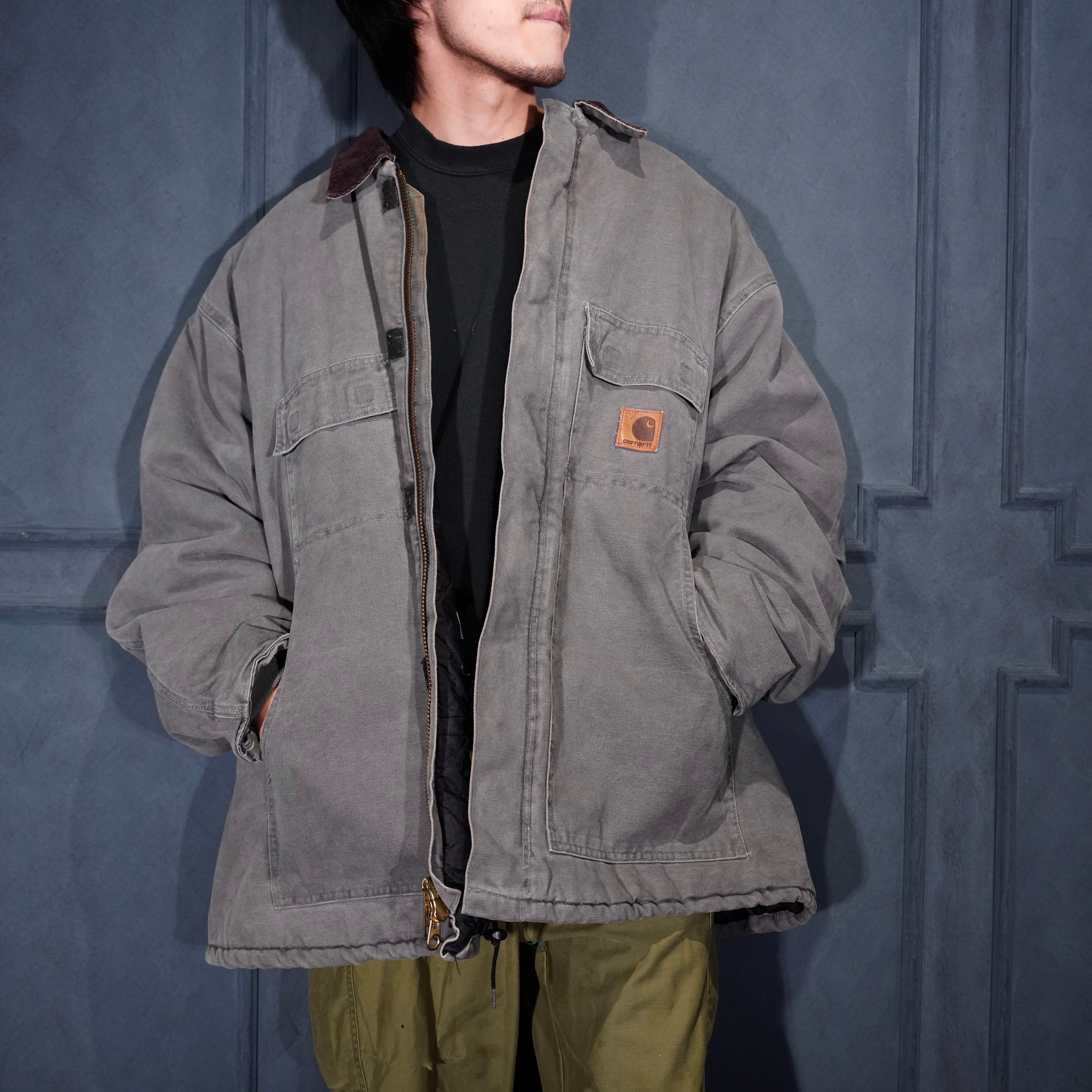 ジャケット・アウター Carhartt Grey Traditional Jacket Vintage 1990s Grey Fire Resistant Carhartt Traditional Jacket