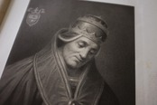 19世紀 フランス 45c 伏せ目のローマ教皇と銅版画 インノケンティウス2世 アンティーク