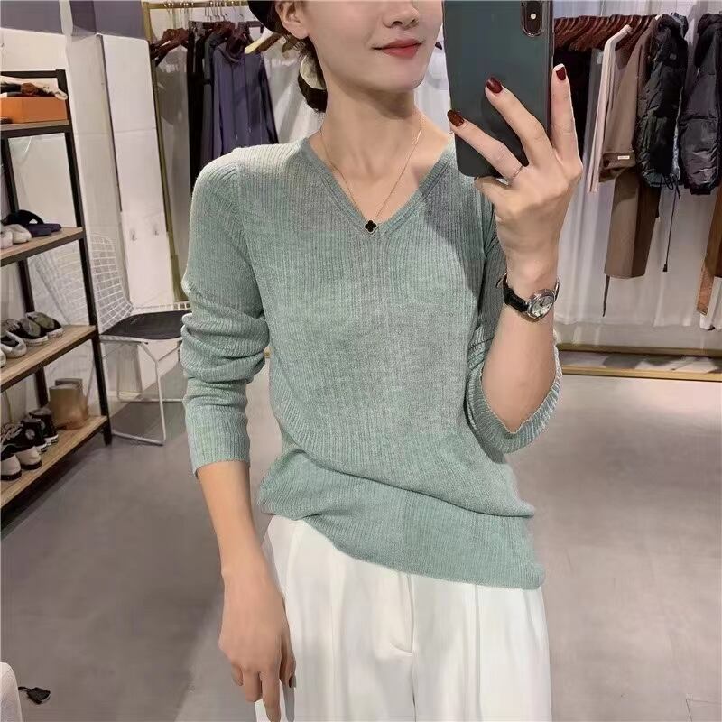 シンプル薄手リブニット　AJ111-7070