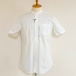 Typewriter Band Collar Shirts　White