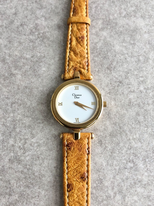 Christian Dior  クリスチャン ディオール   腕時計 ゴールド ブラウン オーストリッチ ステンレススチール クウォーツ  3050 vintage ヴィンテージ オールド w8uycn