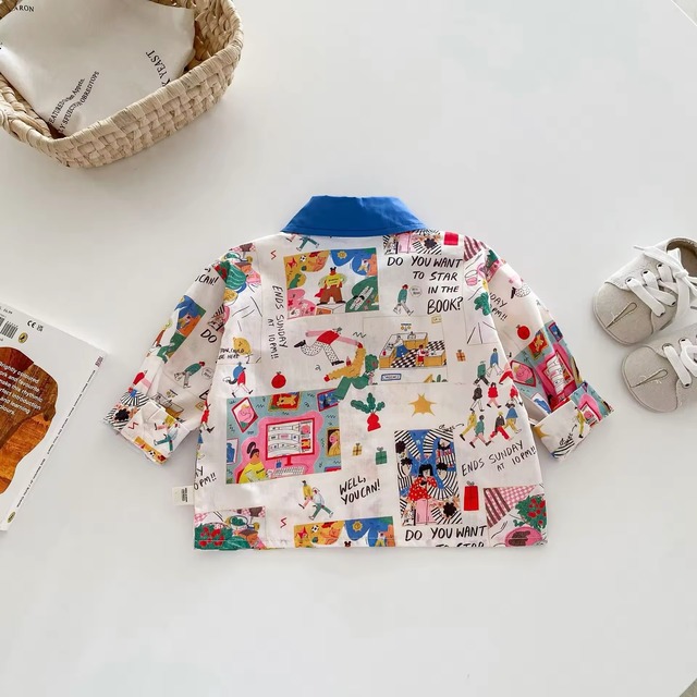 【取寄】これ着こなせたらおしゃれ確定!芸術家風柄シャツ