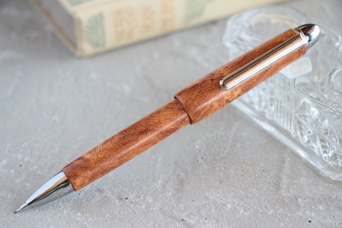 花梨瘤 カリン瘤 瘤杢 3・多機能ペン」Viriditas 木軸ペン 木軸