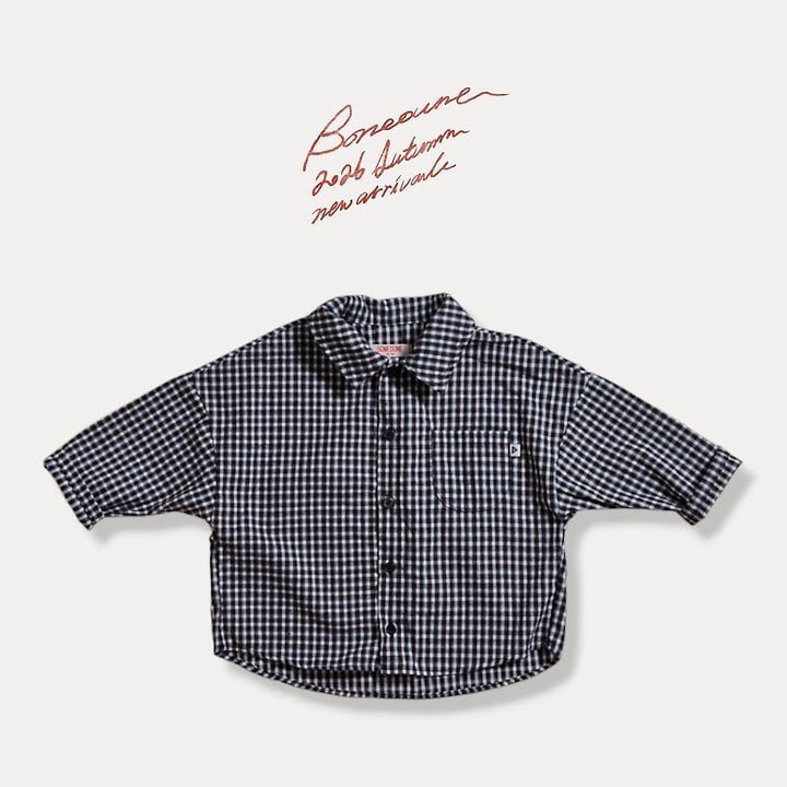 gogo check shirt【BONEOUNE】※10月上旬〜中旬発送予定