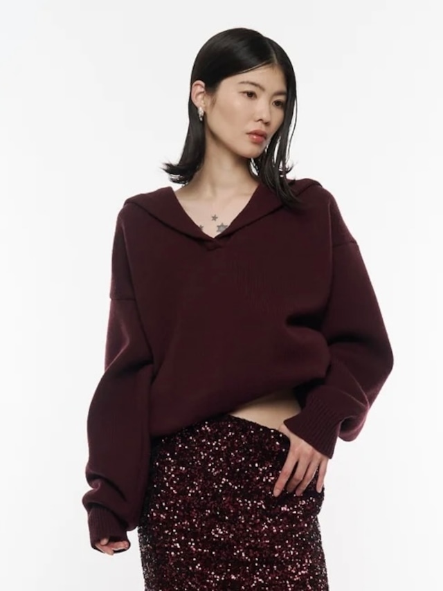 【26AW | WOMEN】POOLDE プールデ / トップス / Sailor Shawl Knit. PLD-26AW-TP04