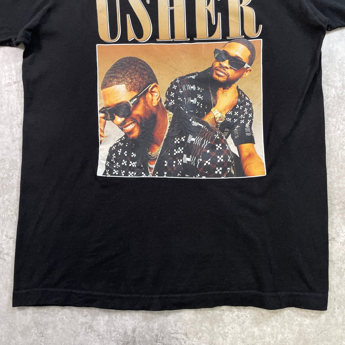 USHER アッシャー R&B アーティスト Tシャツ メンズM 古着 アメカジ