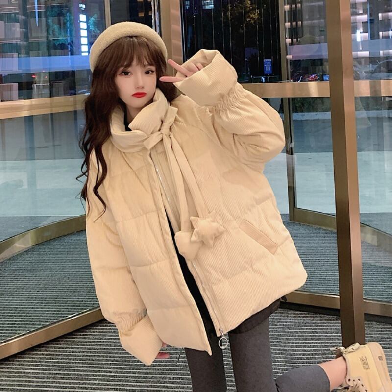 コーデュロイカラールーズジャケット ウィンター コットン 大人ガーリー スウィート キュート カジュアル 冬物 萌量不足44359787298