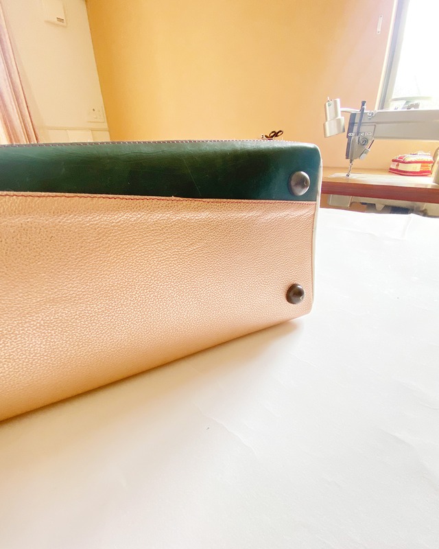 No.222613三角キューブバッグ（モーブフラワー）