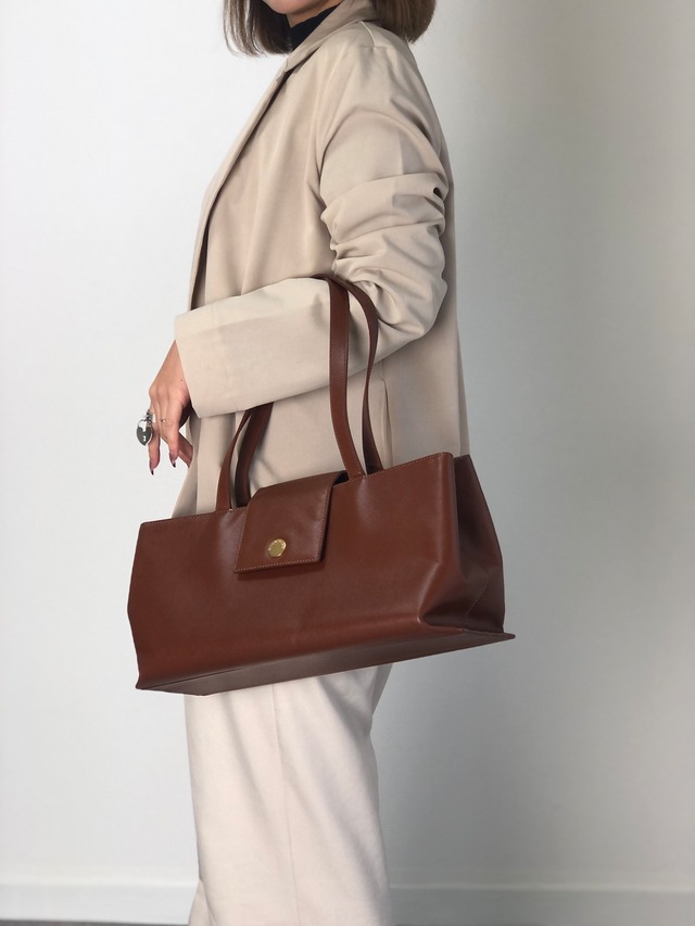 BURBERRY バーバリー ハンドバッグ ブラウン フラップ PVCレザー vintage ヴィンテージ オールド 3ex85e