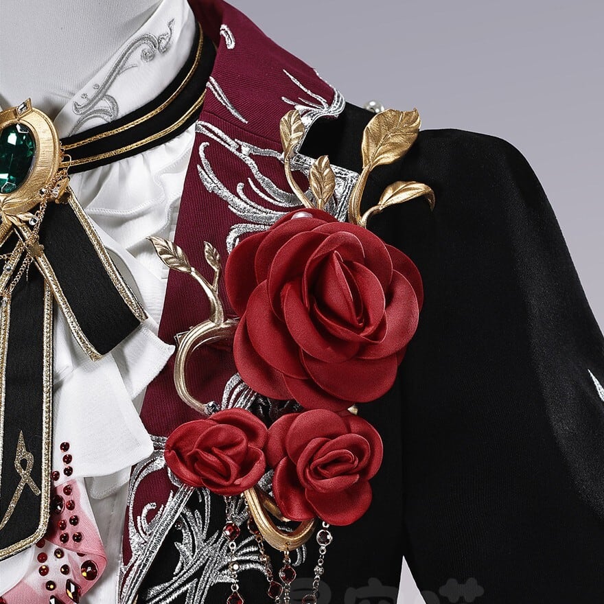 ゴスロリ 薔薇刺繍ジャケット×ロングスカート3点セット 撮影会