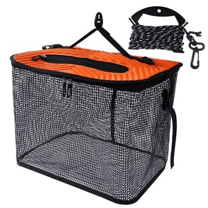 【在庫処分】スカリ 釣り 大型 40x29x31cm 35L フローティングスカリ 折りたたみ 活かし網 バケツ EVA 釣り具 10mナイロンロープ付き