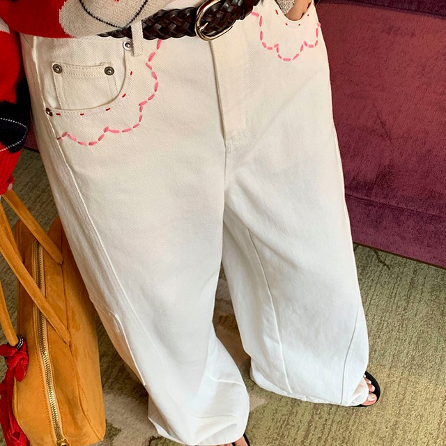 Point stitch wide pants　2litr05754