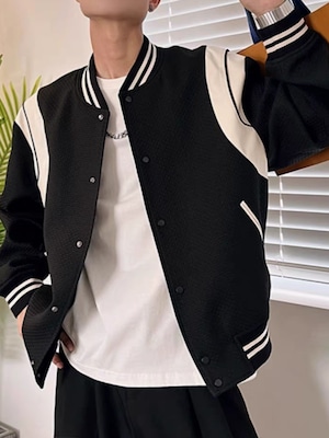 BLACK BASE COLOR STADIUM JACKET  K0113