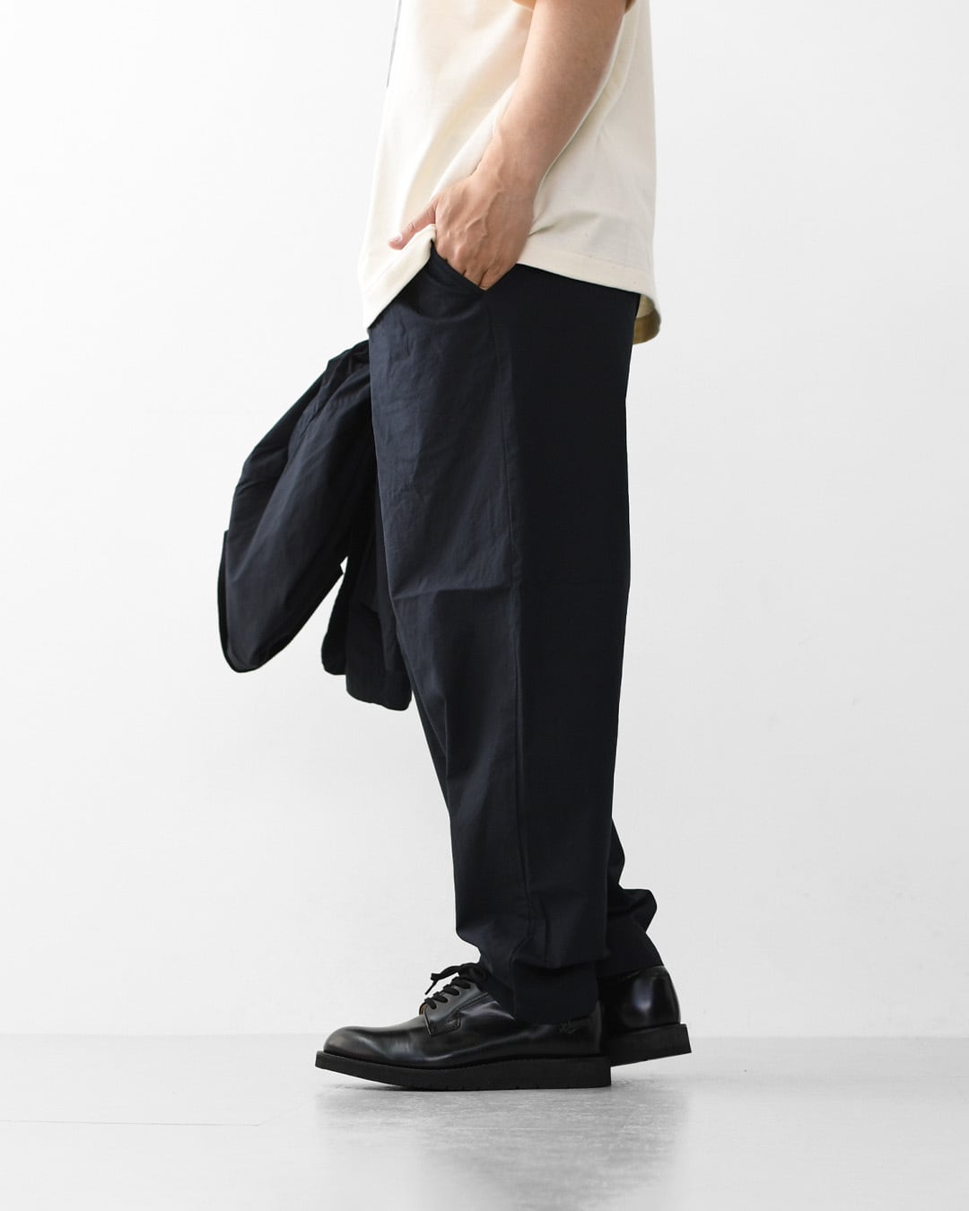 RINEN [リネン] 40/1オーガニック平織テーパードパンツ [R49600-M