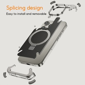 ◆iPhone16 Pro/Pro Max◆ Carbon Fiber Texture Metal Phone Case / カーボンファイバー テクスチャー メタル スマホケース