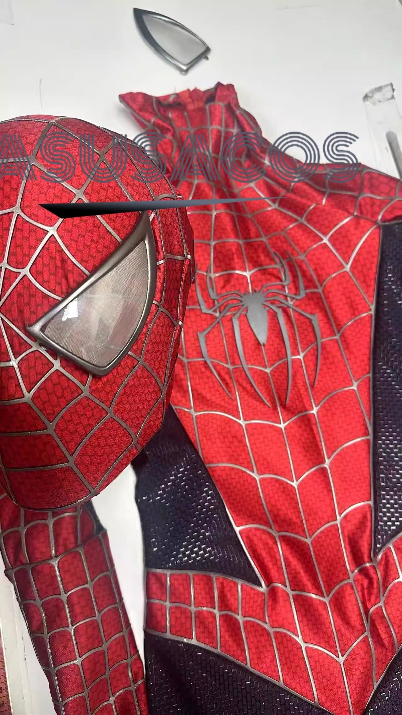 ASUSACOS 実物撮影！スパイダーマン コスプレ 衣装+マスク +靴 | ASUSACOS
