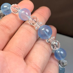 アクアマリン×水晶 デザインブレスレット