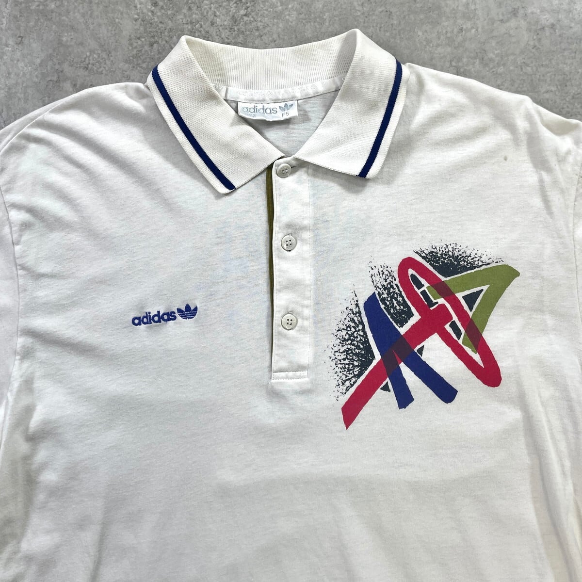 90年代 adidas アディダス テニス ポロシャツ メンズM~L相当 古着 90s
