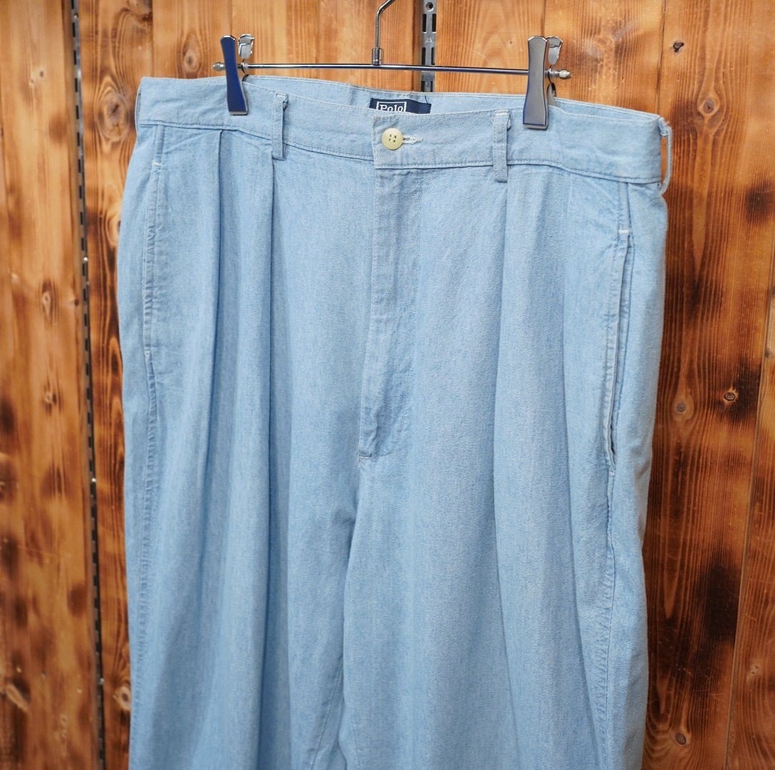 90s Polo Ralph Lauren シャンブレーパンツ W36/ラルフローレン