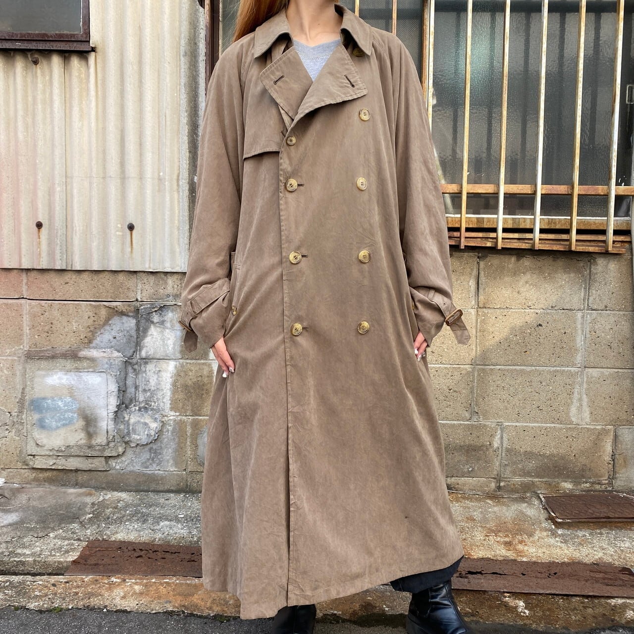 Burberry S バーバリー トレンチコート メンズl相当 古着 バーバリーチェック マキシ丈 コート Cs2212 10a Cave 古着屋 公式 古着通販サイト