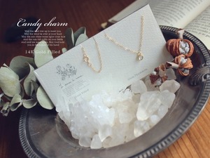 Candy charm ネックレスムーンストーン 14KGF