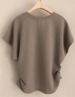【新作5％OFF・3日間】Side-Shirring V-neck T-shirts_5colors